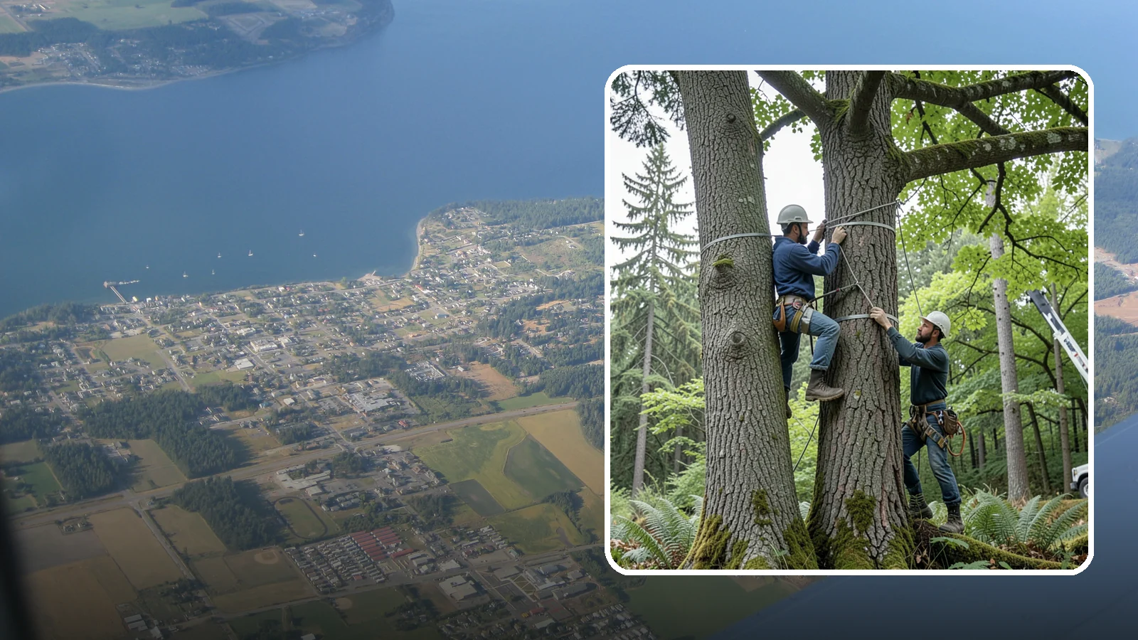Limb support systems in Coupeville, Island County, WA - Support hardware installed to reduce the risk of limb failure.