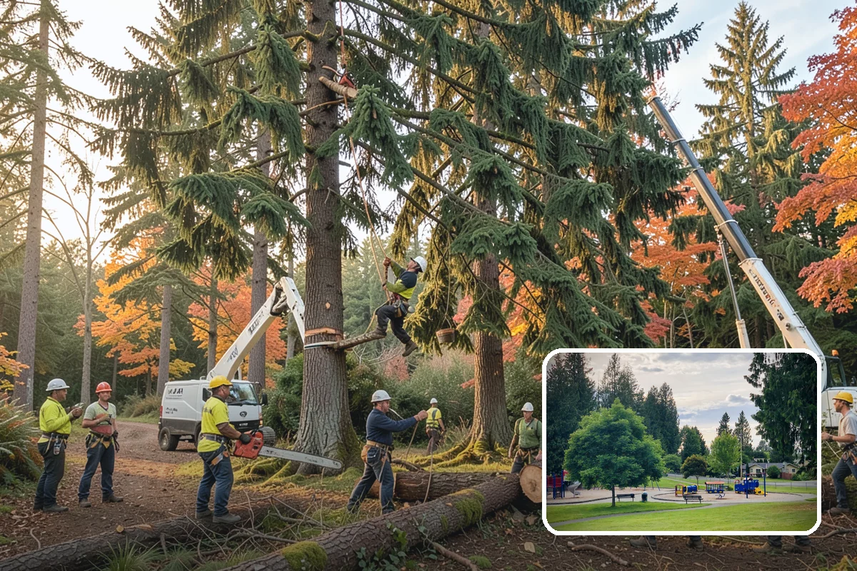 Log hauling in Bonney Lake, Pierce County, WA - Turns removed wood and debris into usable products