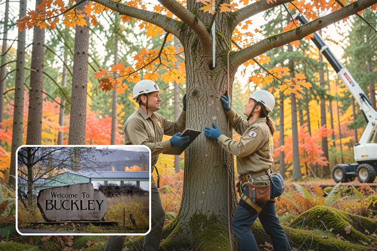 Log hauling in Buckley, Pierce County, WA - Turns removed wood and debris into usable products