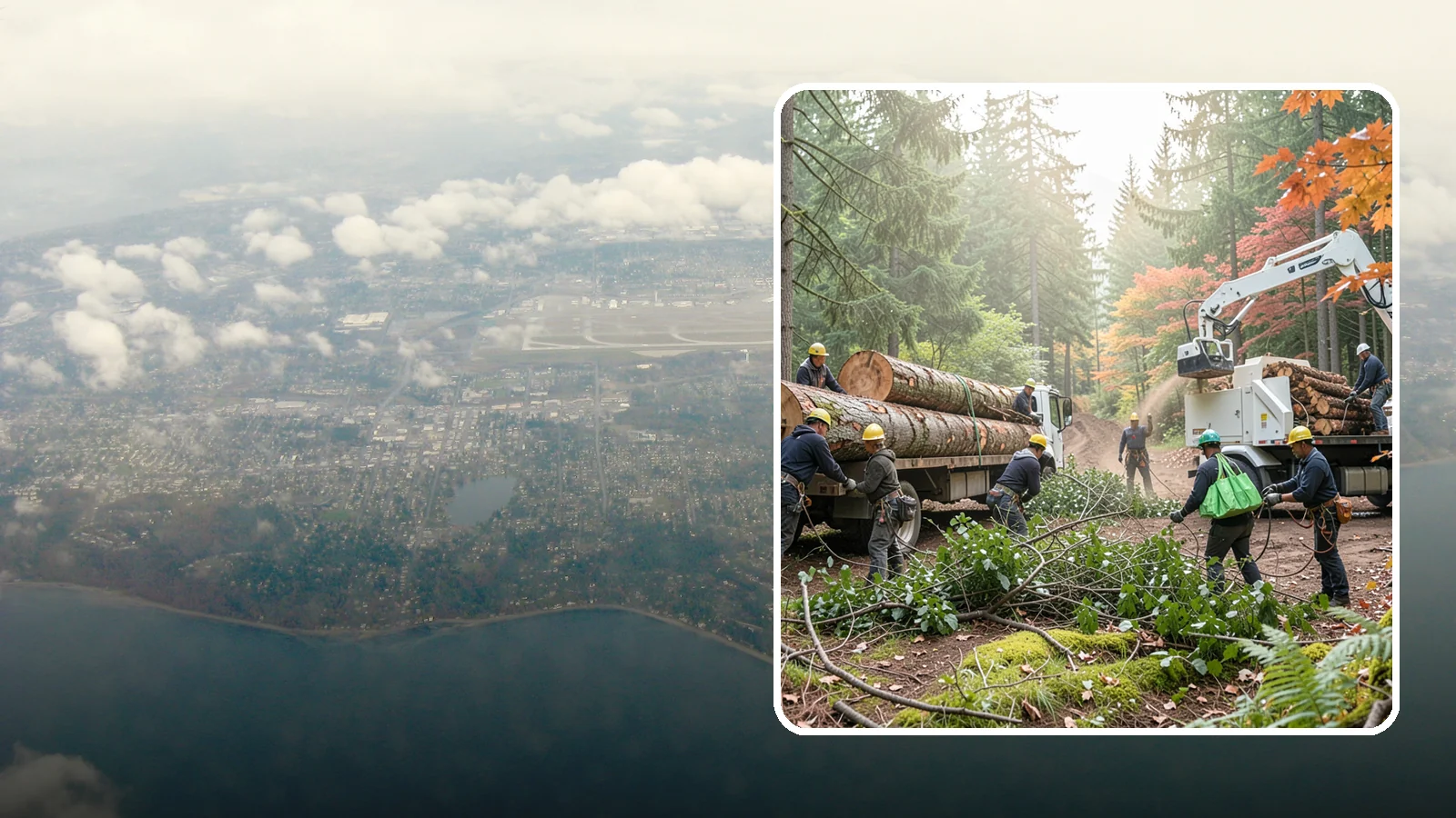 Log hauling in Burien, King County, WA - The loading and hauling of logs off-site.