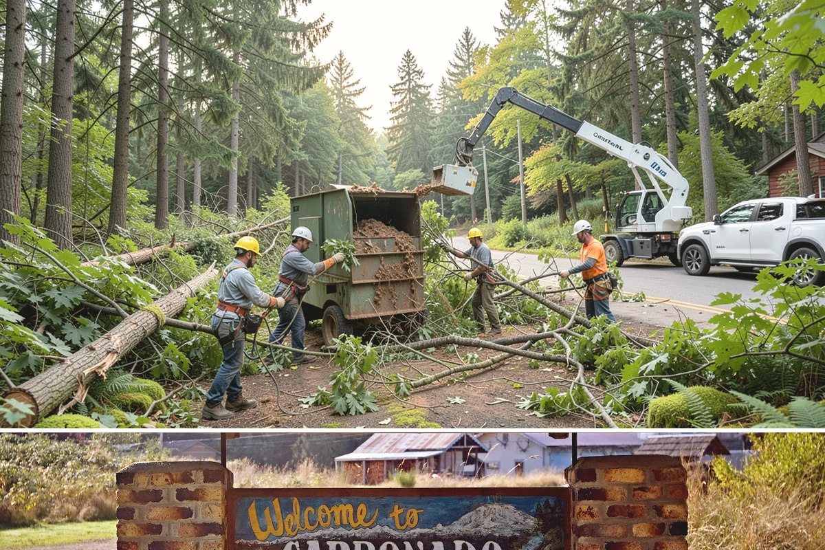 Log hauling in Carbonado, Pierce County, WA - Service timing depends on seasonal moisture levels that impact wood drying rates for milling or chipping, with operations adapted...