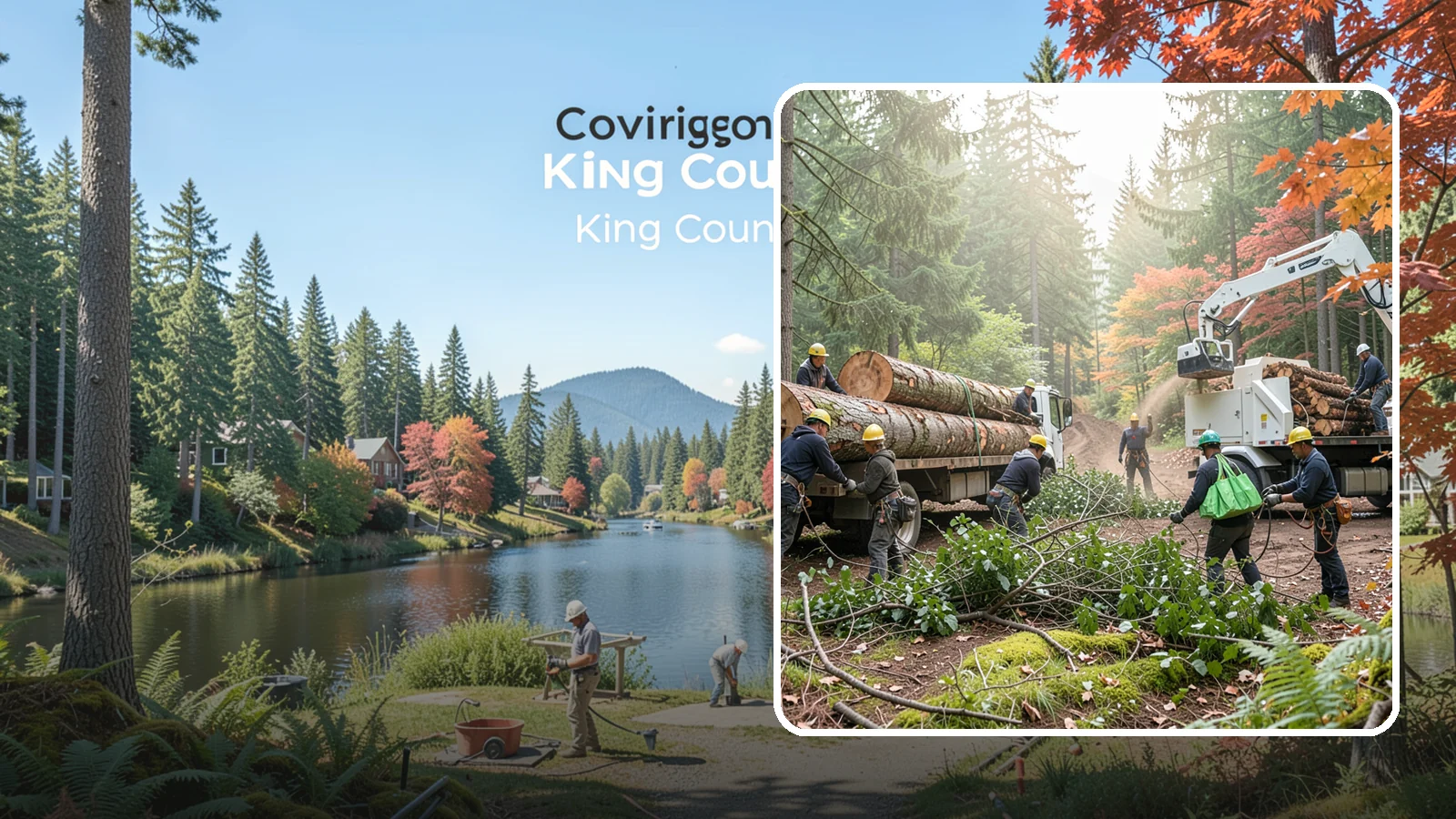 Log hauling in Covington, King County, WA - The loading and hauling of logs off-site.