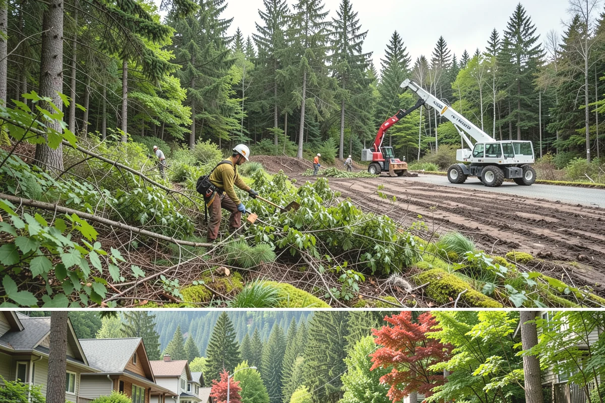 Log hauling in Darrington, Snohomish County, WA - Service timing depends on seasonal moisture levels that impact wood drying rates for milling or chipping, with operations adapted...