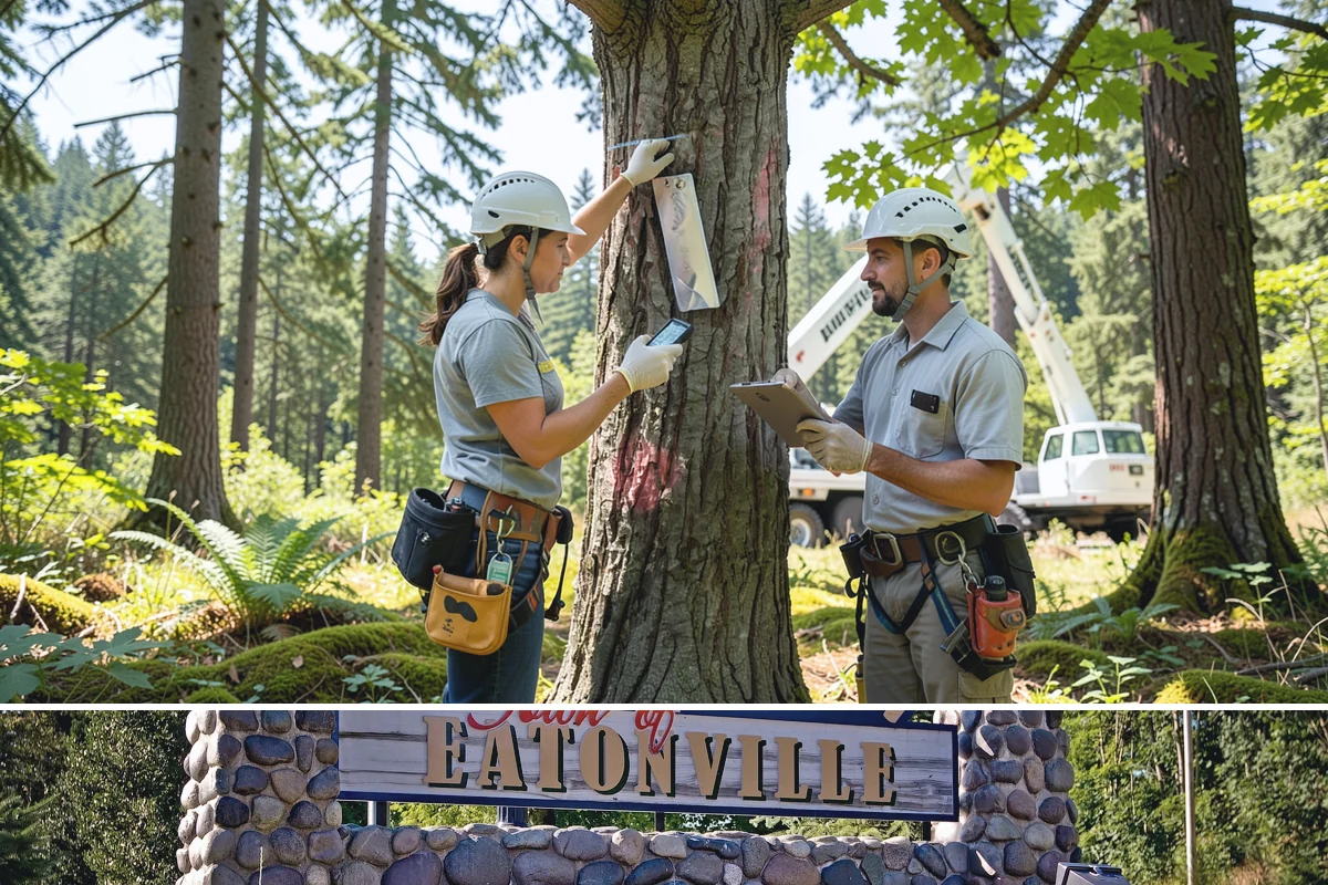 Log hauling in Eatonville, Pierce County, WA - Service timing depends on seasonal moisture levels that impact wood drying rates for milling or chipping, with operations adapted...