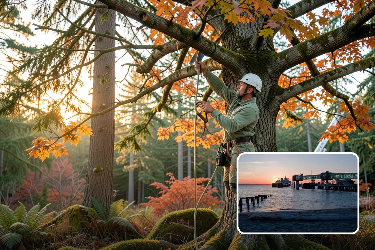 Log hauling in Edmonds, Snohomish County, WA - Turns removed wood and debris into usable products