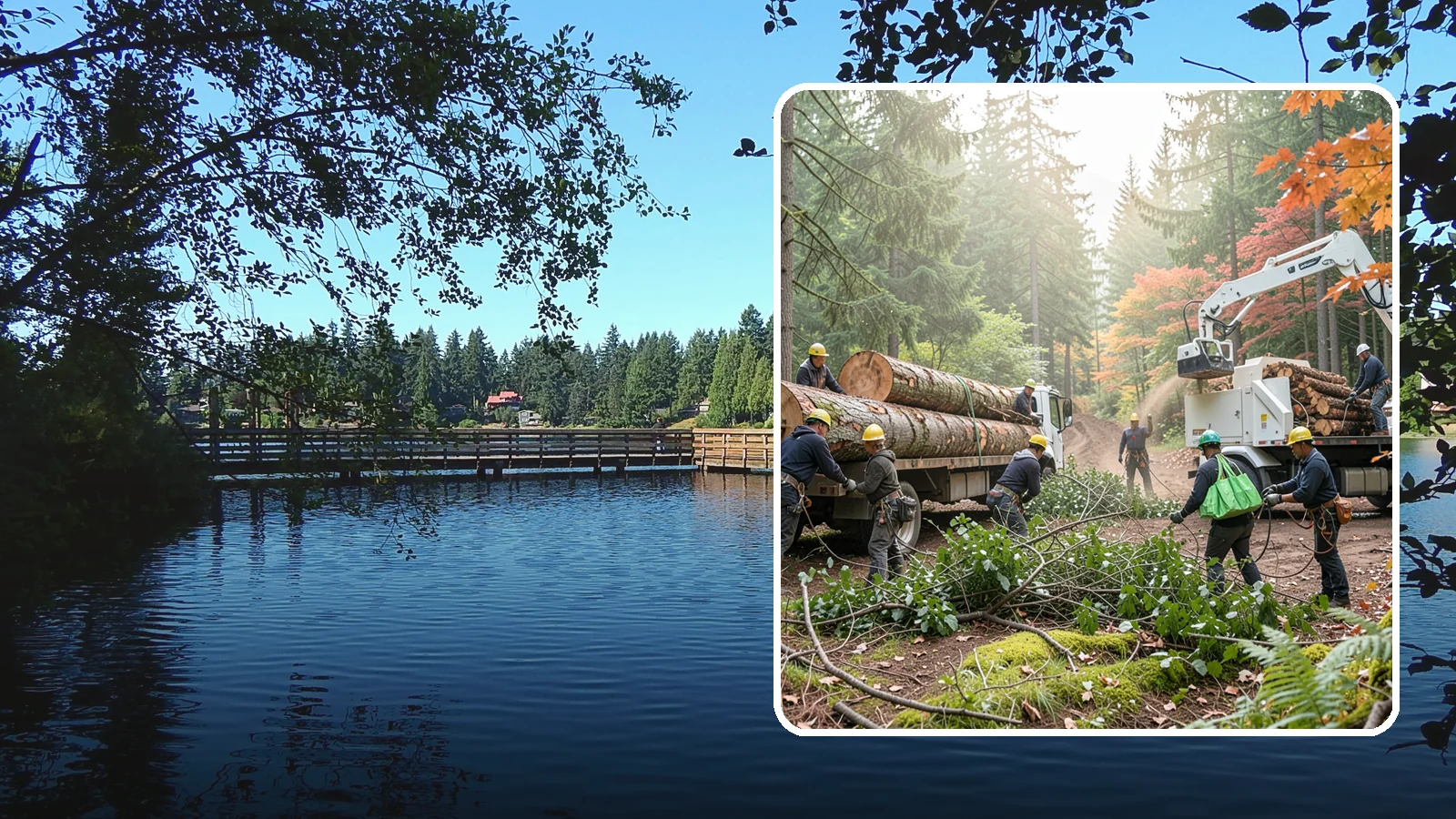 Log hauling in Federal Way, King County, WA - The loading and hauling of logs off-site.