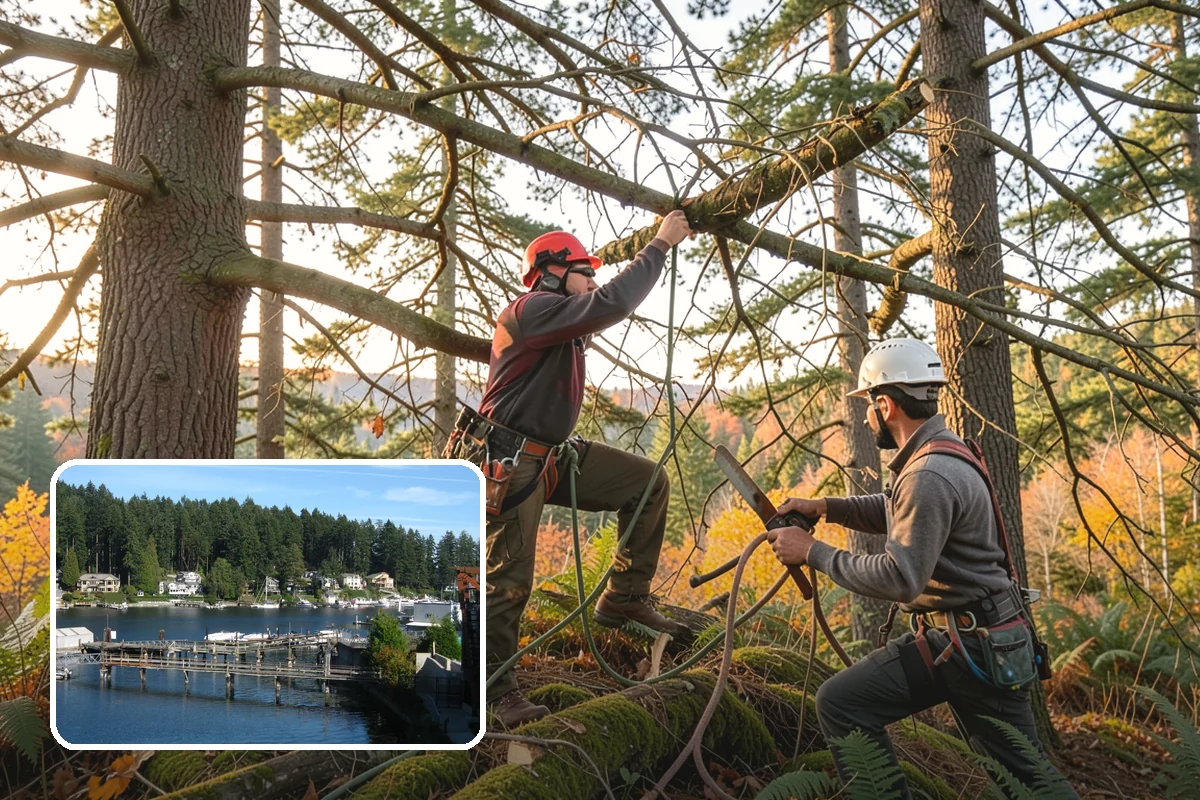 Log hauling in Gig Harbor, Pierce County, WA - Turns removed wood and debris into usable products