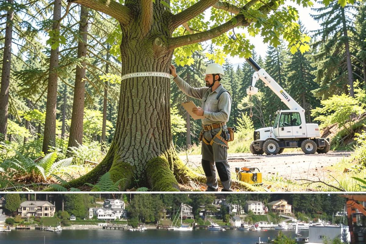 Log hauling in Gig Harbor, Pierce County, WA - Service timing depends on seasonal moisture levels that impact wood drying rates for milling or chipping, with operations adapted...
