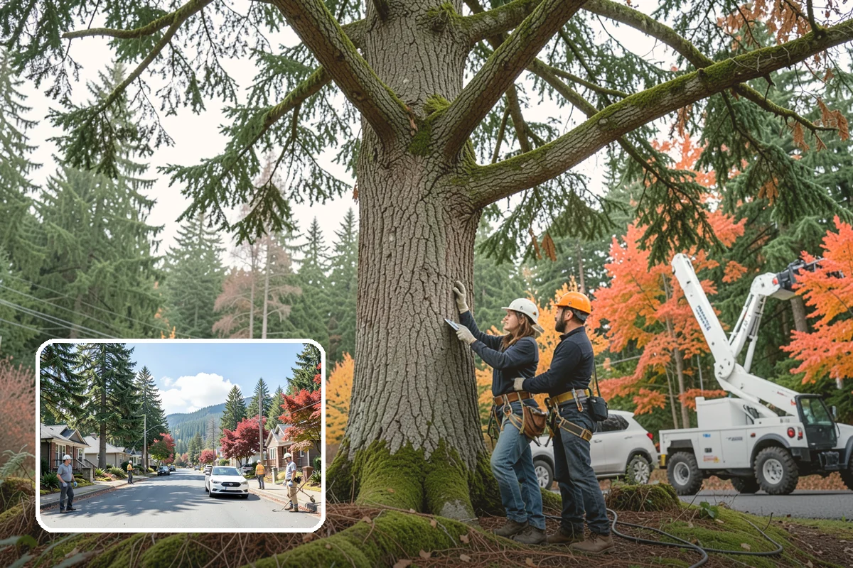 Log hauling in Hunts Point, King County, WA - Turns removed wood and debris into usable products