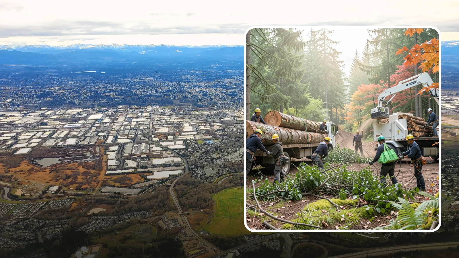 Log hauling in Kent, King County, WA - The loading and hauling of logs off-site.