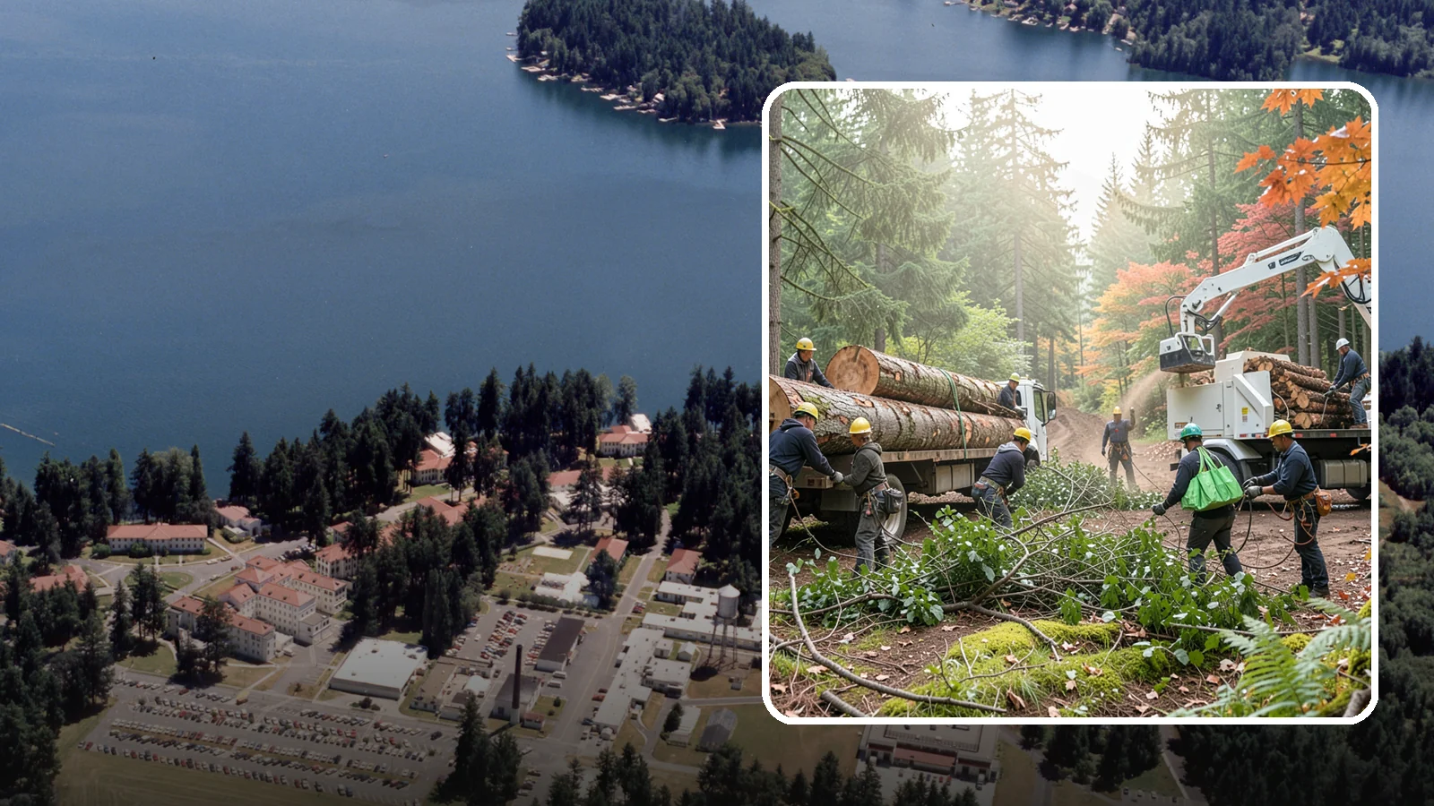 Log hauling in Lakewood, Pierce County, WA - The loading and hauling of logs off-site.