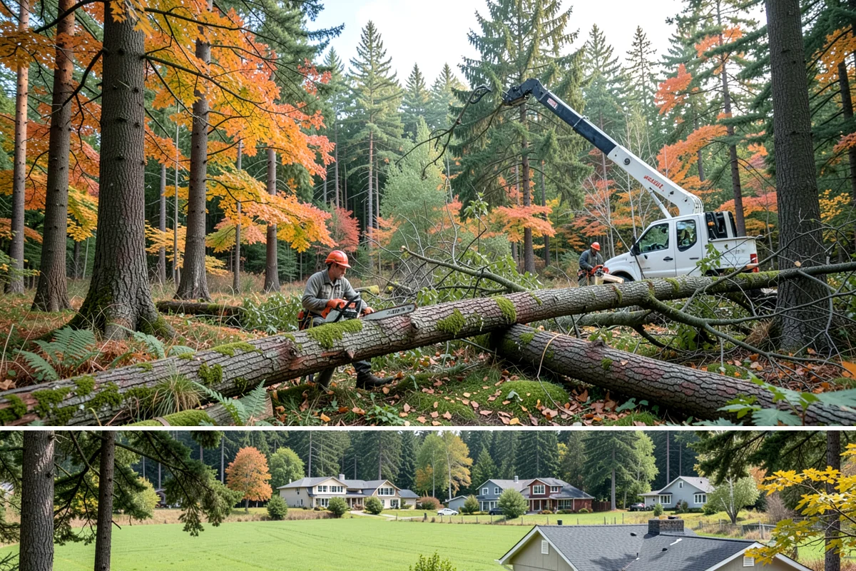 Log hauling in Lyman, Skagit County, WA - Service timing depends on seasonal moisture levels that impact wood drying rates for milling or chipping, with operations adapted...
