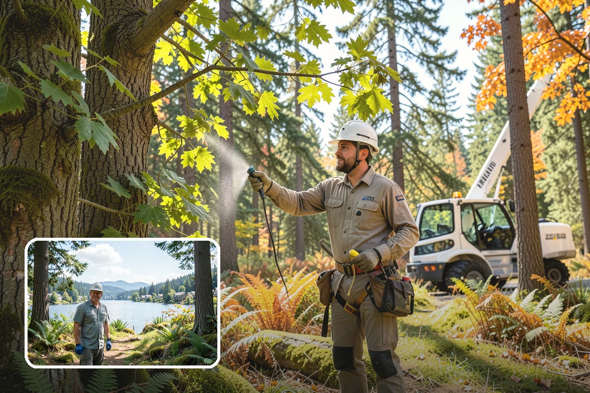 Log hauling in Milton, King County, WA - Turns removed wood and debris into usable products