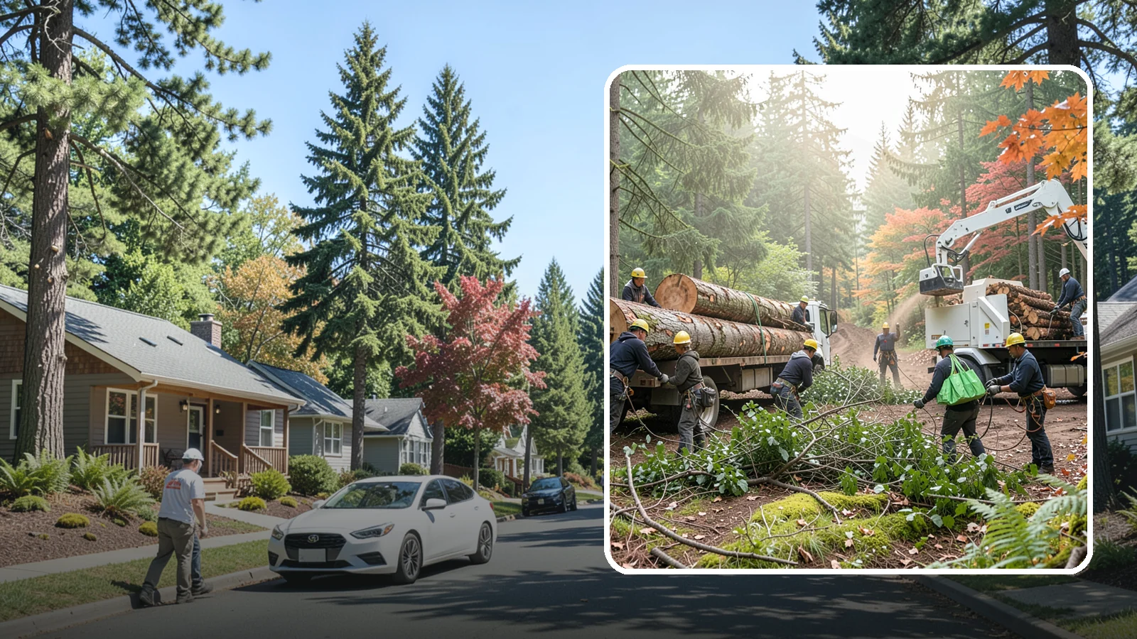 Log hauling in Orting, Pierce County, WA - The loading and hauling of logs off-site.