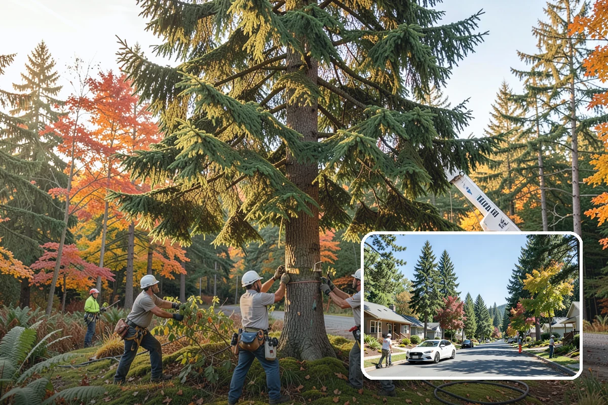 Log hauling in Orting, Pierce County, WA - Turns removed wood and debris into usable products