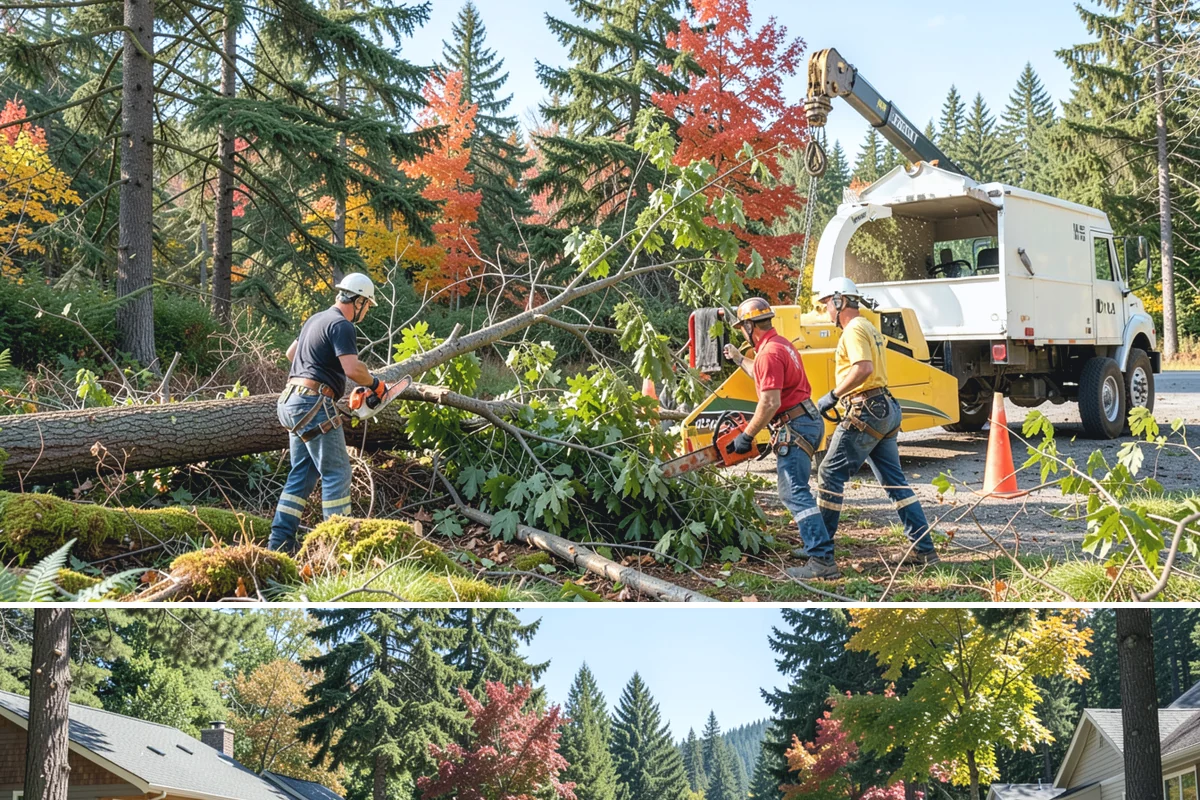 Log hauling in Orting, Pierce County, WA - Service timing depends on seasonal moisture levels that impact wood drying rates for milling or chipping, with operations adapted...