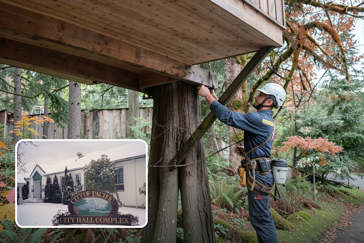 Log hauling in Pacific, King County, WA - Turns removed wood and debris into usable products