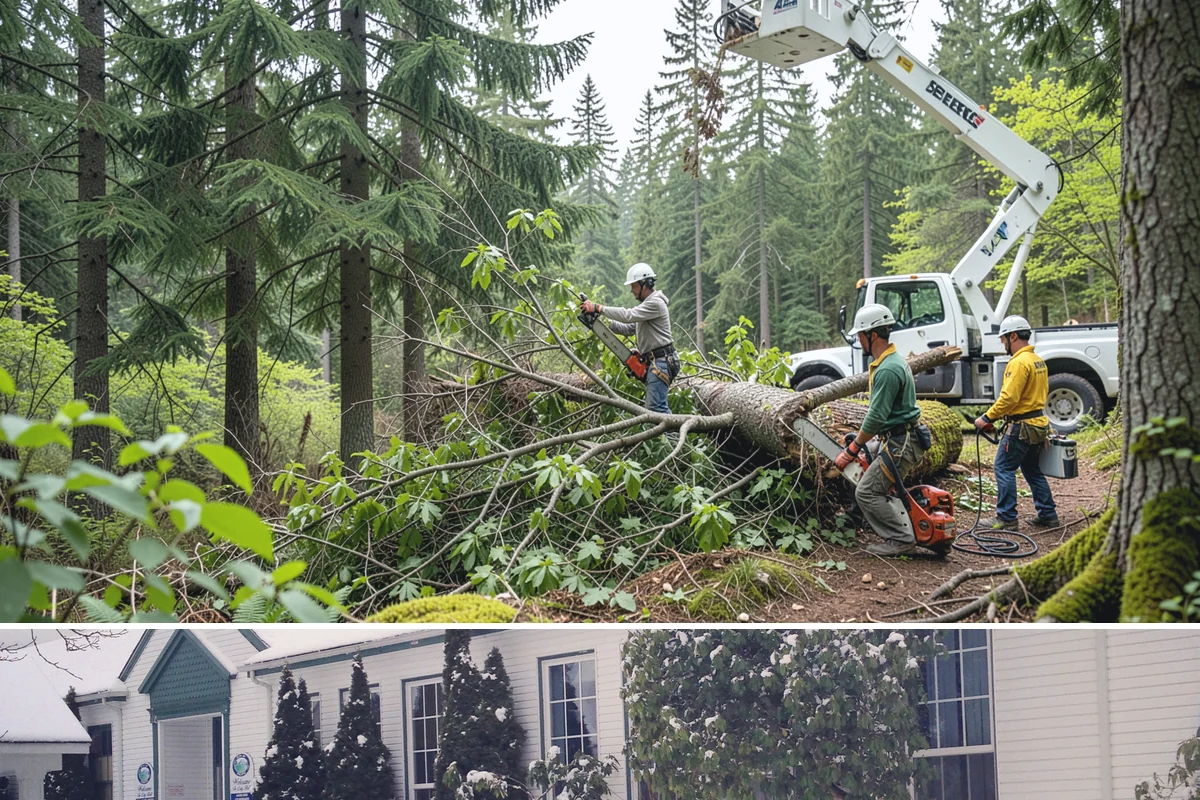 Log hauling in Pacific, King County, WA - Service timing depends on seasonal moisture levels that impact wood drying rates for milling or chipping, with operations adapted...
