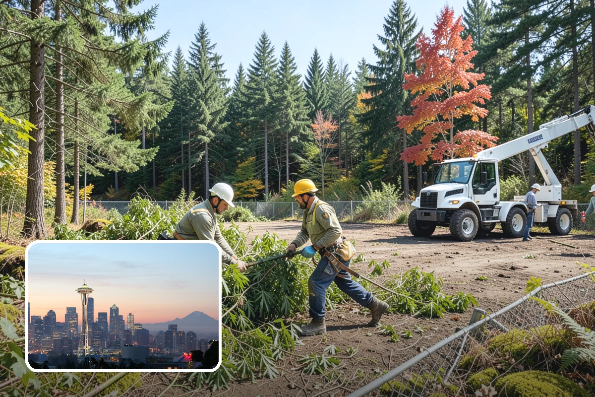 Log hauling in Seattle, King County, WA - Turns removed wood and debris into usable products