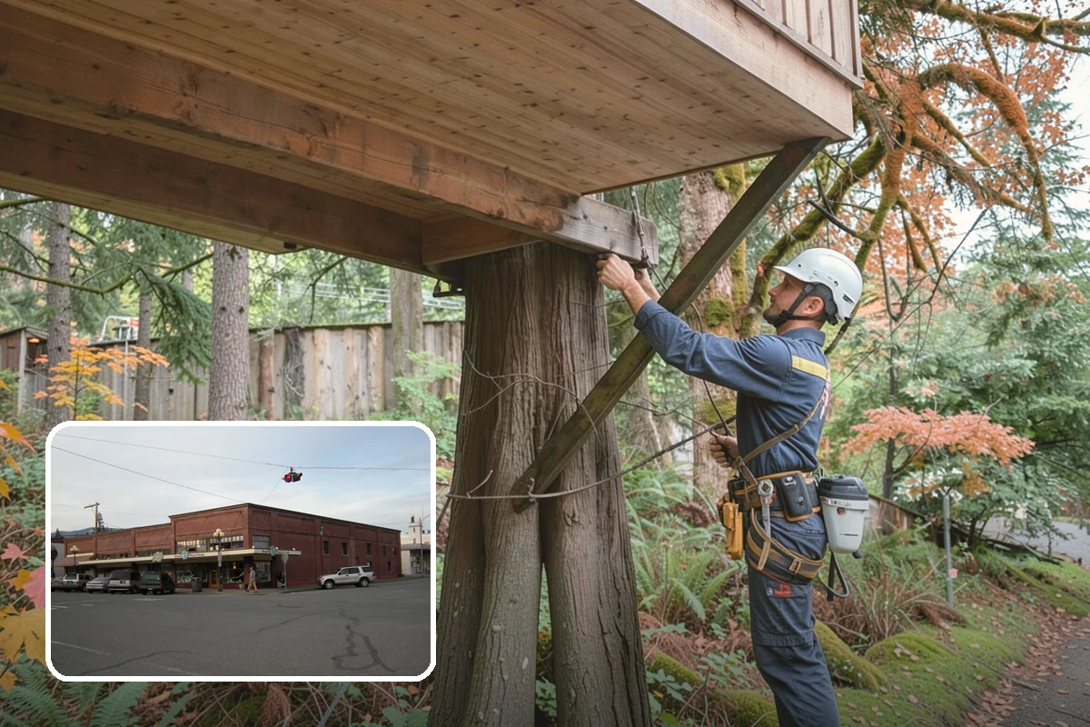 Log hauling in Sedro-Woolley, Skagit County, WA - Turns removed wood and debris into usable products