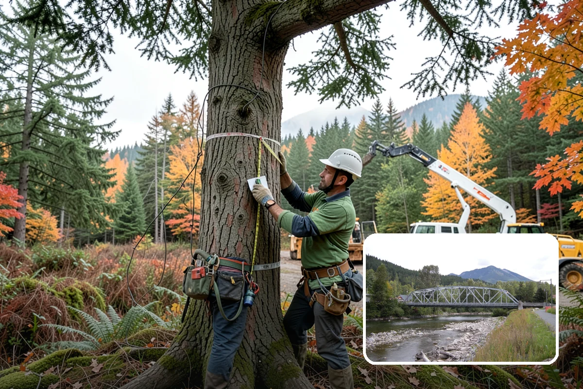 Log hauling in Skykomish, King County, WA - Turns removed wood and debris into usable products