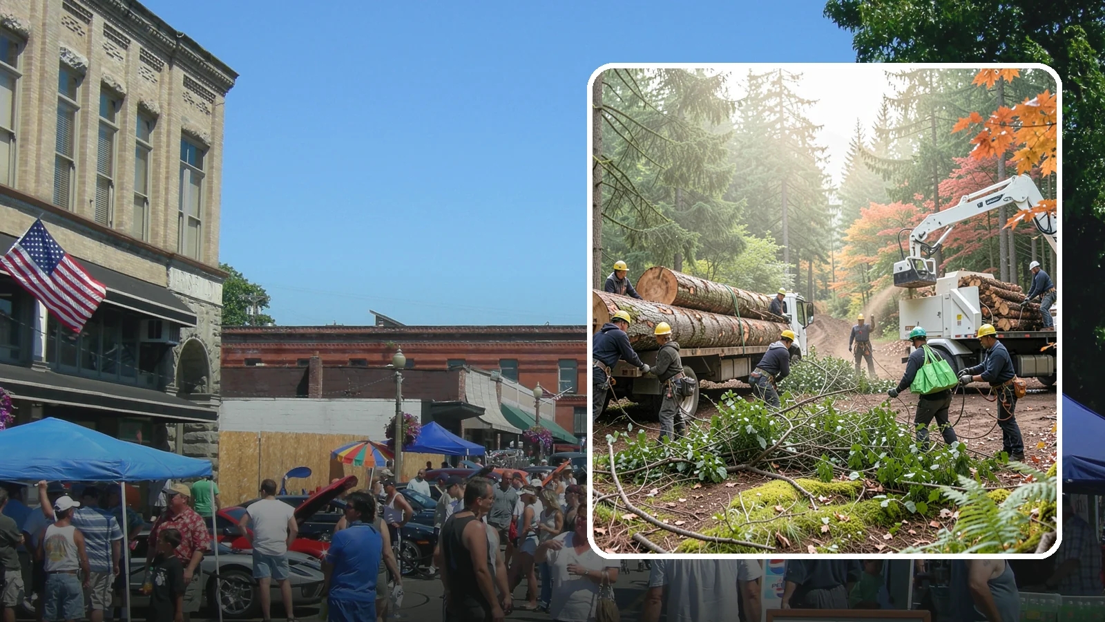 Log hauling in Snohomish, Snohomish County, WA - The loading and hauling of logs off-site.
