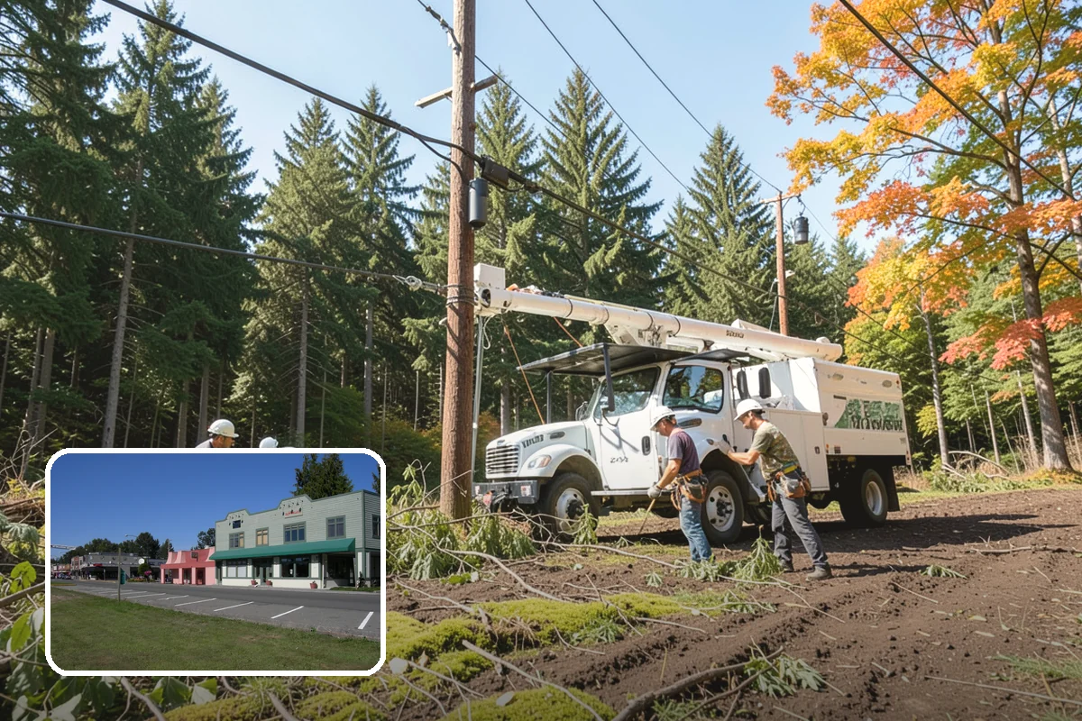 Log hauling in Snoqualmie, King County, WA - Turns removed wood and debris into usable products