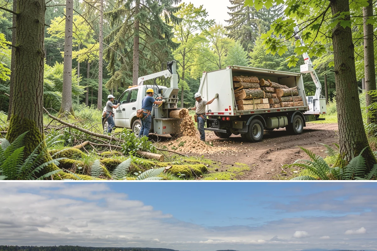 Log hauling in University Place, Pierce County, WA - Service timing depends on seasonal moisture levels that impact wood drying rates for milling or chipping, with operations adapted...