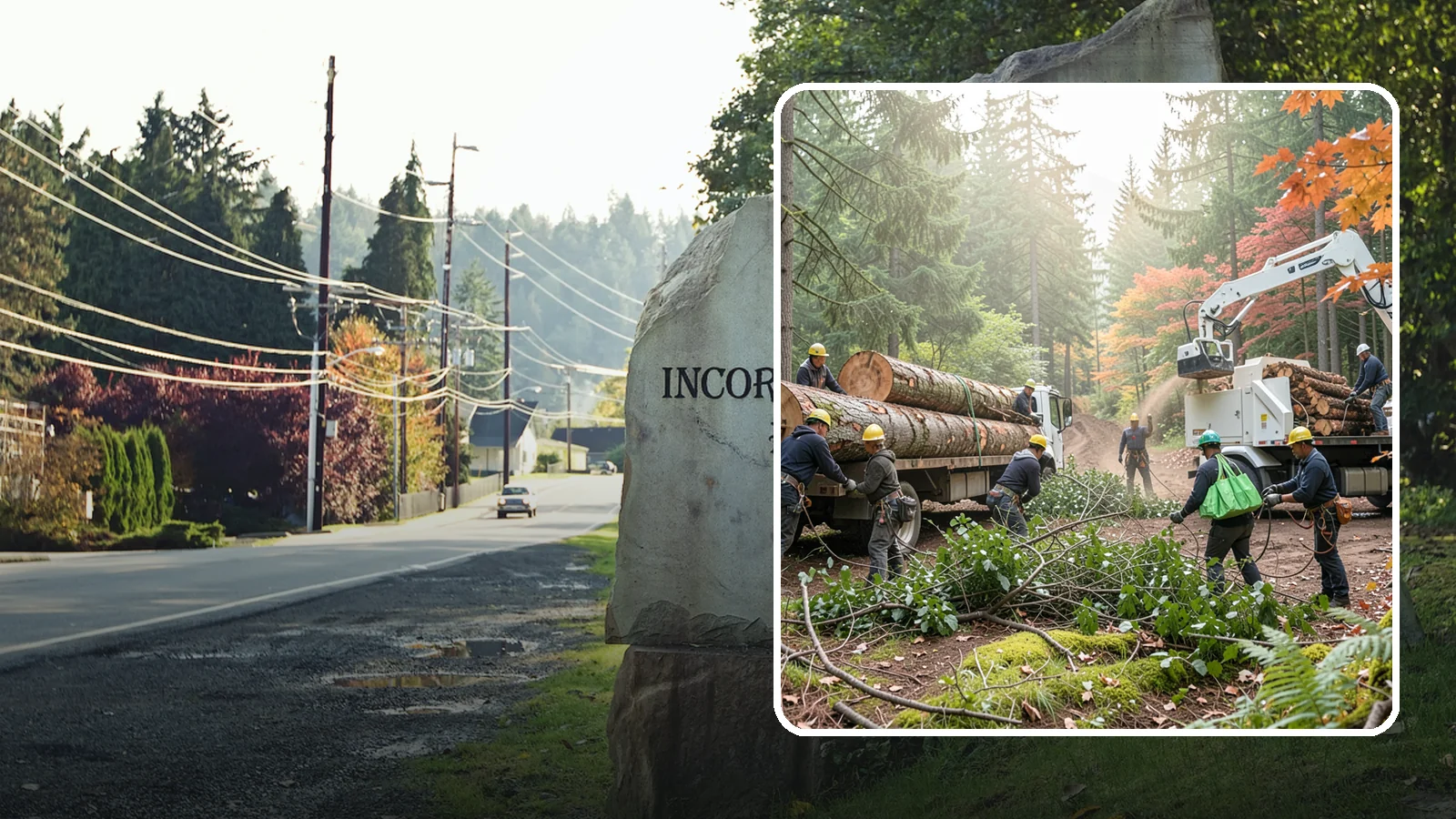 Log hauling in Wilkeson, Pierce County, WA - The loading and hauling of logs off-site.