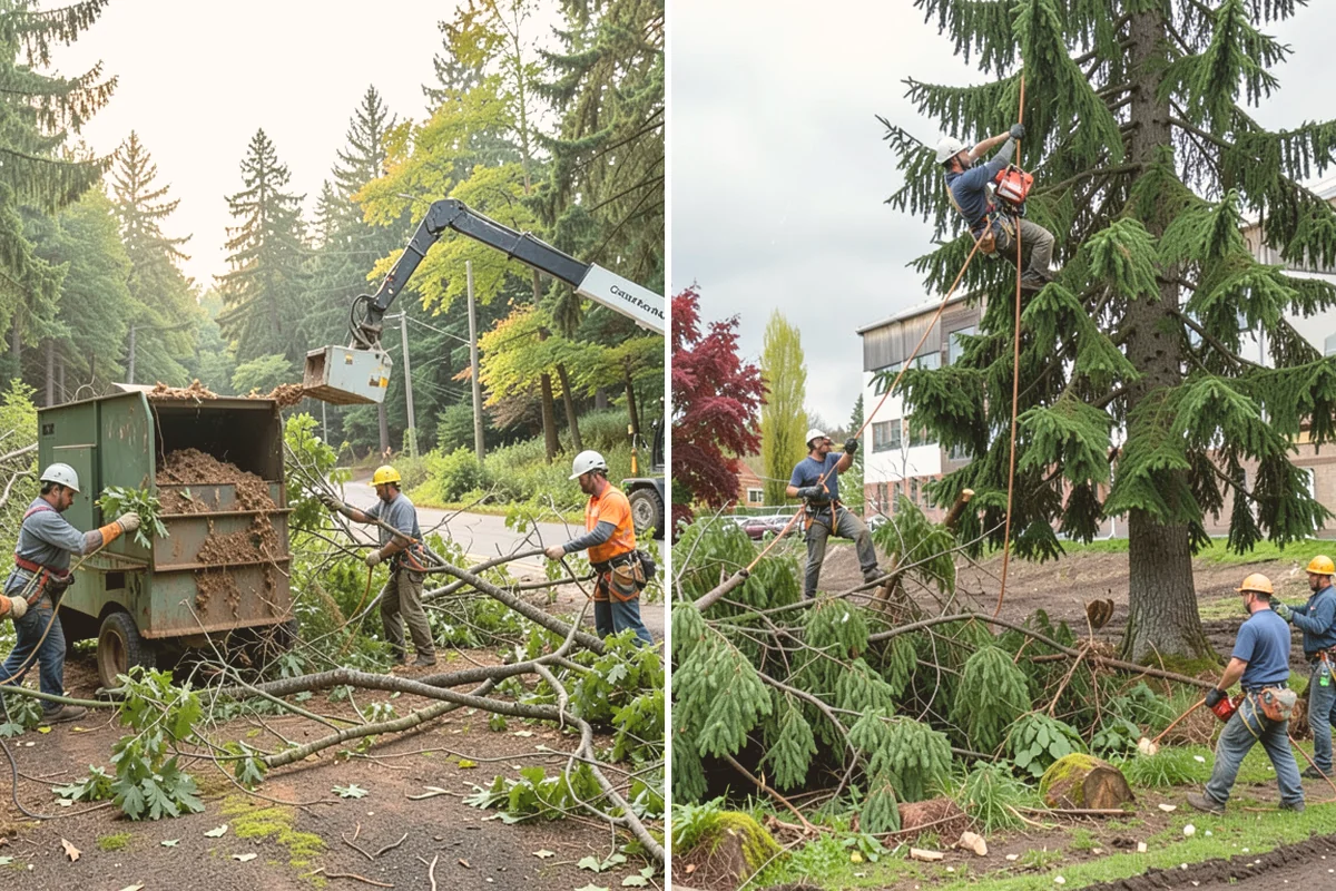 Lot clearing in Algona, King County, WA - Assess the site and mark features to protect