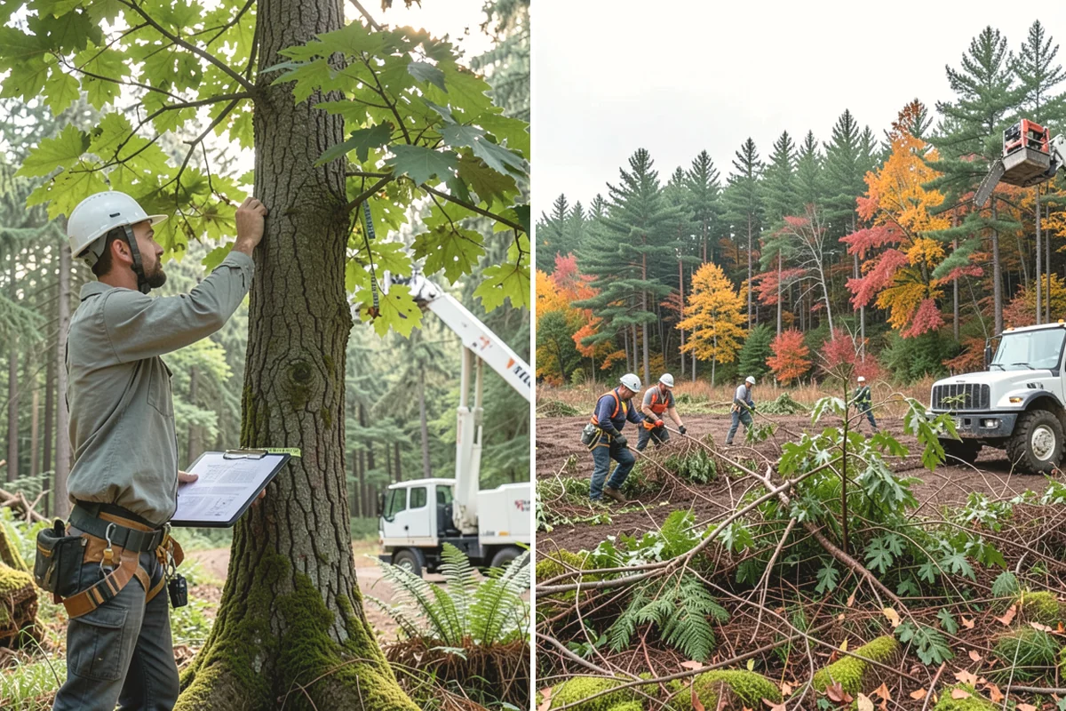 Lot clearing in Anacortes, Skagit County, WA - Assess the site and mark features to protect