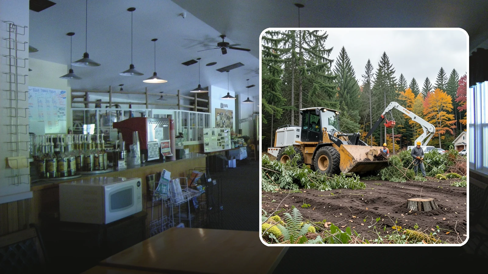 Lot clearing in Black Diamond, King County, WA - The clearing of vegetation from a parcel of land.