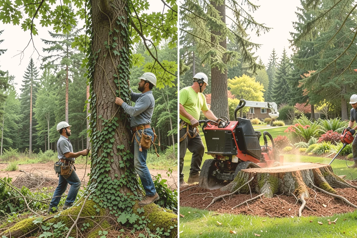 Lot clearing in Bothell, King County, WA - Assess the site and mark features to protect