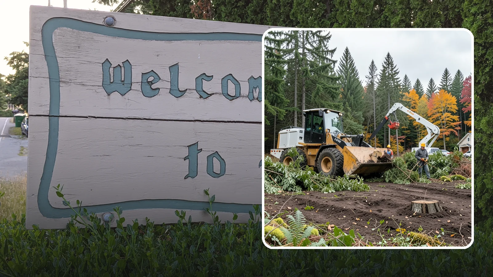 Lot clearing in Brier, Snohomish County, WA - The clearing of vegetation from a parcel of land.