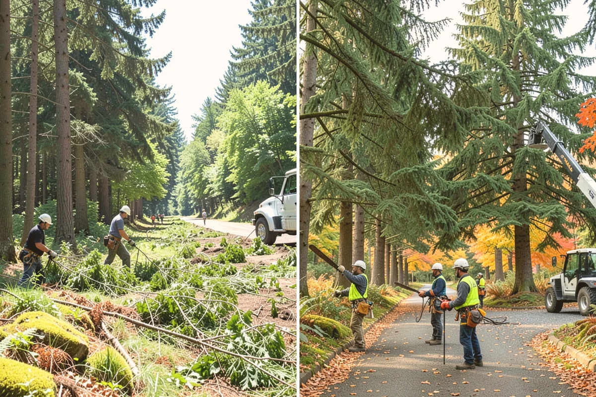 Lot clearing in Brier, Snohomish County, WA - Assess the site and mark features to protect