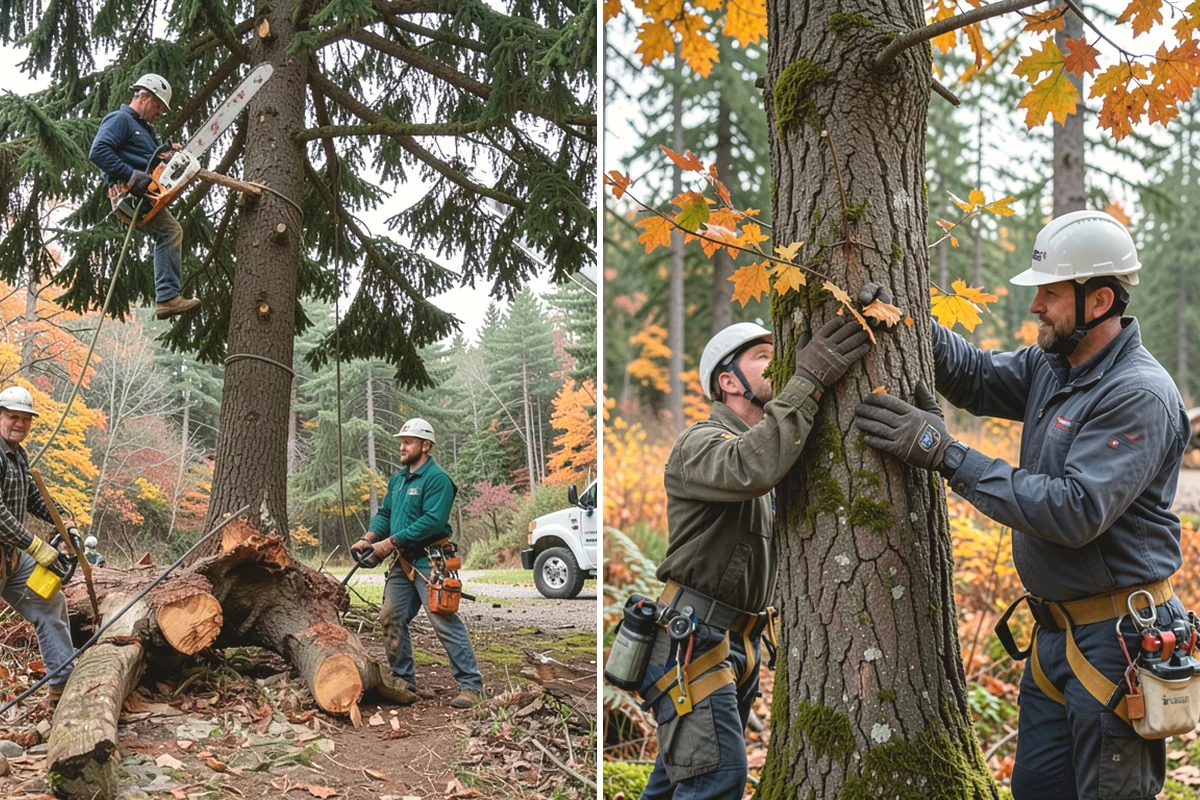 Lot clearing in Burien, King County, WA - Assess the site and mark features to protect