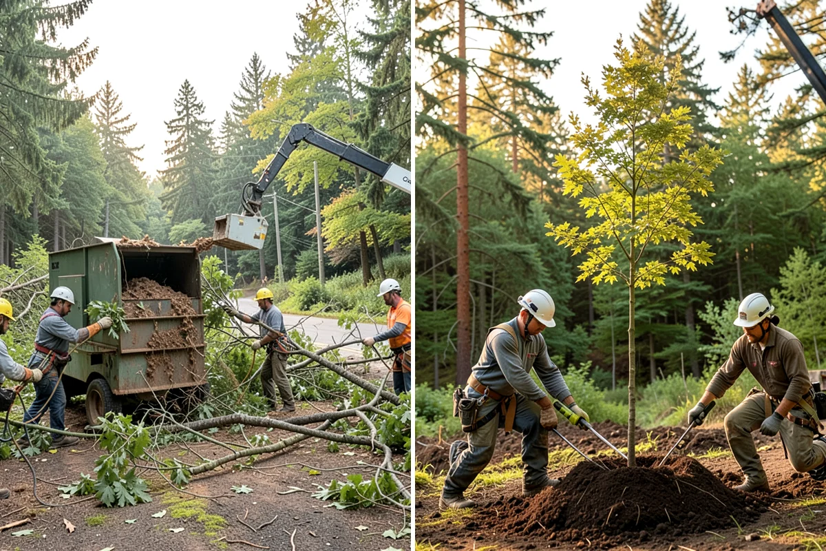 Lot clearing in DuPont, Pierce County, WA - Assess the site and mark features to protect