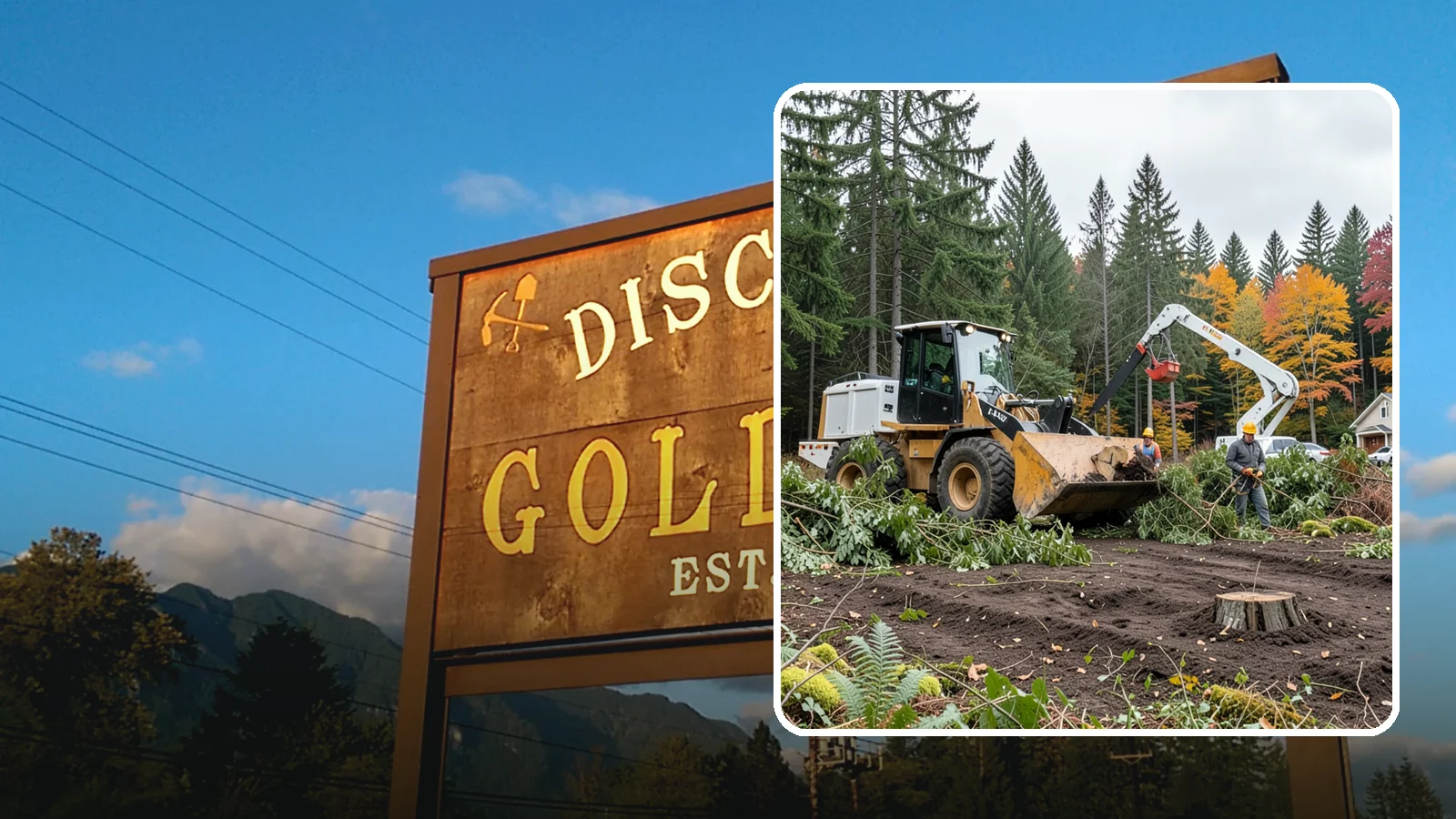 Lot clearing in Gold Bar, Snohomish County, WA - The clearing of vegetation from a parcel of land.