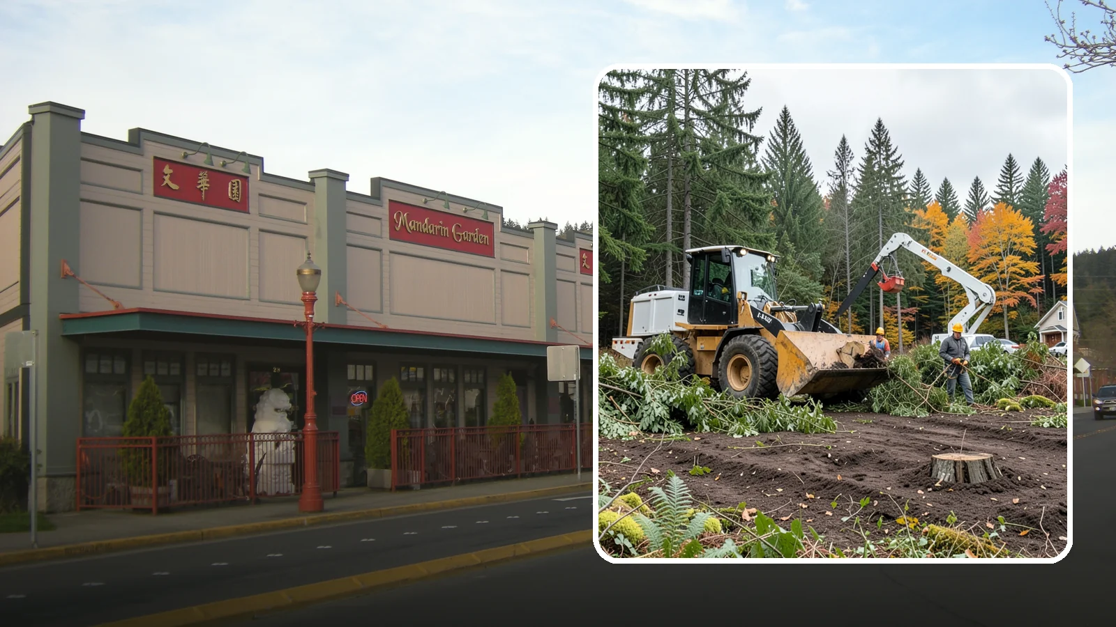 Lot clearing in Issaquah, King County, WA - The clearing of vegetation from a parcel of land.