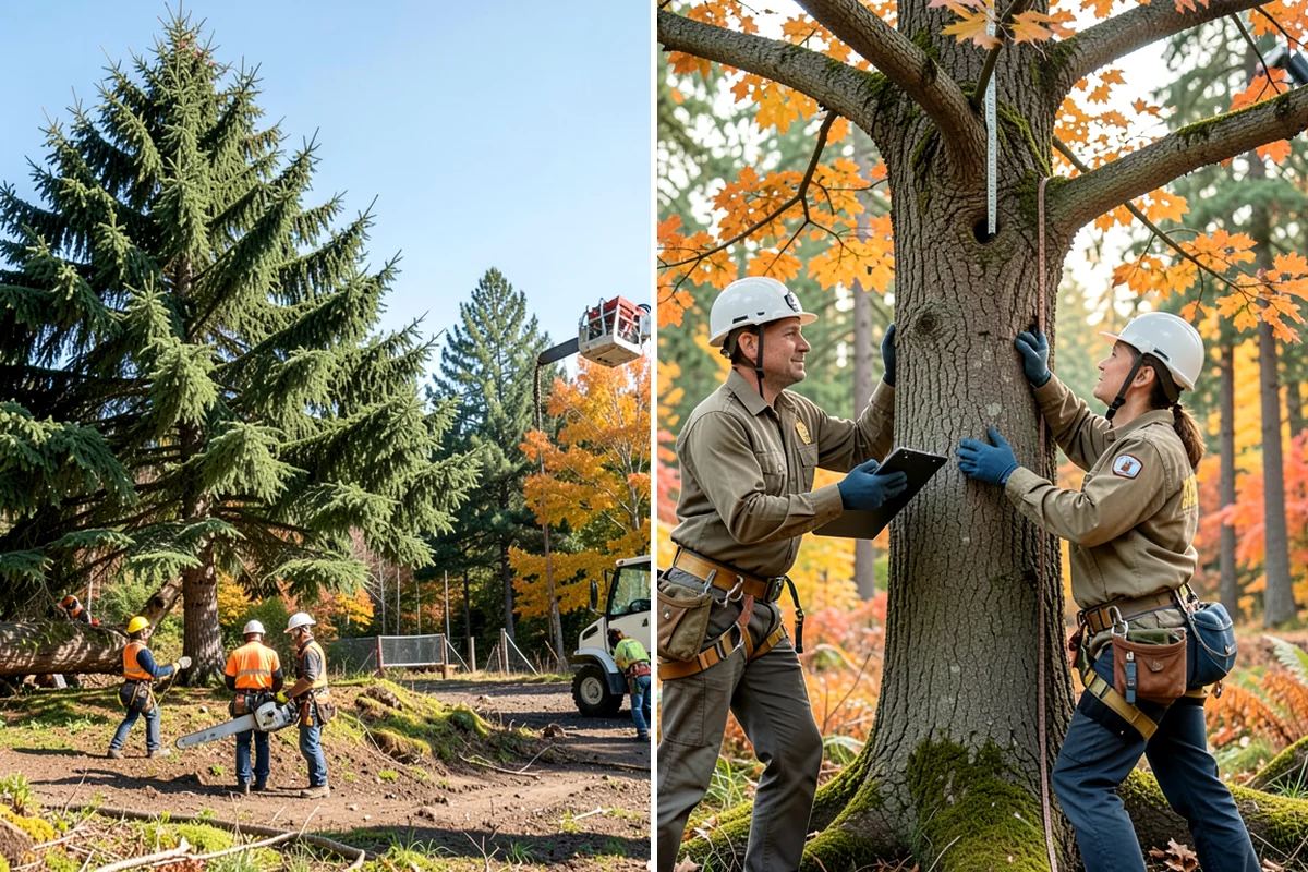 Lot clearing in Lake Forest Park, King County, WA - Assess the site and mark features to protect