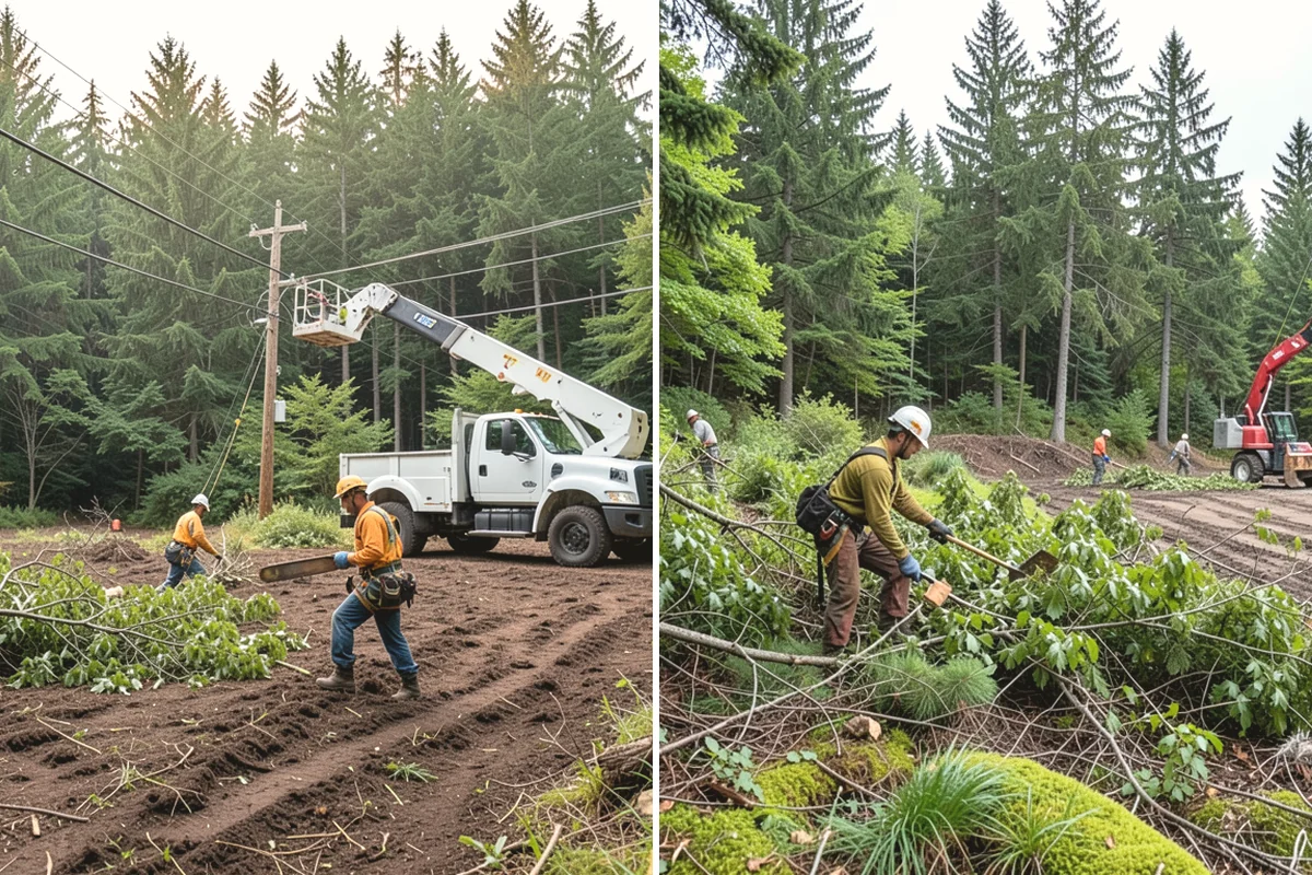 Lot clearing in Lake Stevens, Snohomish County, WA - Assess the site and mark features to protect