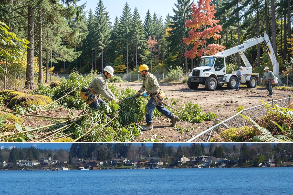 Lot clearing in Lake Stevens, Snohomish County, WA - Work can generally proceed year-round in Puget Sound weather but may face delays from invasive species regrowth cycles or...