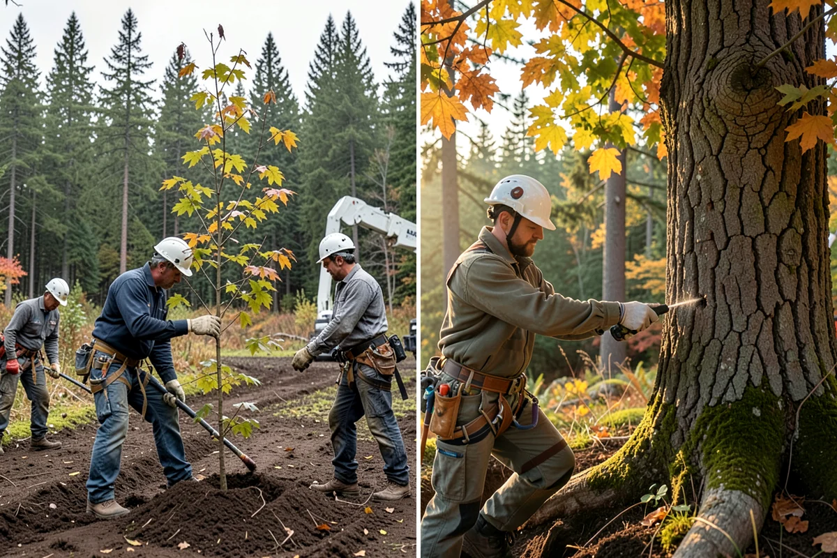 Lot clearing in Lyman, Skagit County, WA - Assess the site and mark features to protect