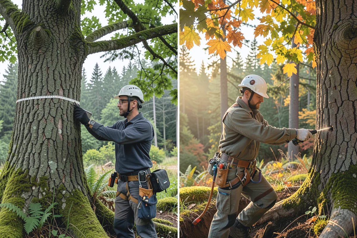 Lot clearing in Medina, King County, WA - Assess the site and mark features to protect