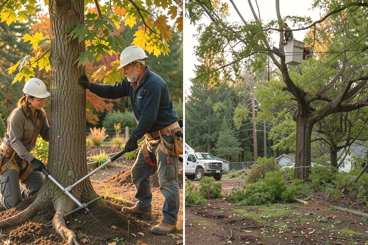 Lot clearing in Mercer Island, King County, WA - Assess the site and mark features to protect