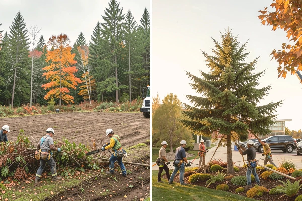 Lot clearing in Newcastle, King County, WA - Assess the site and mark features to protect
