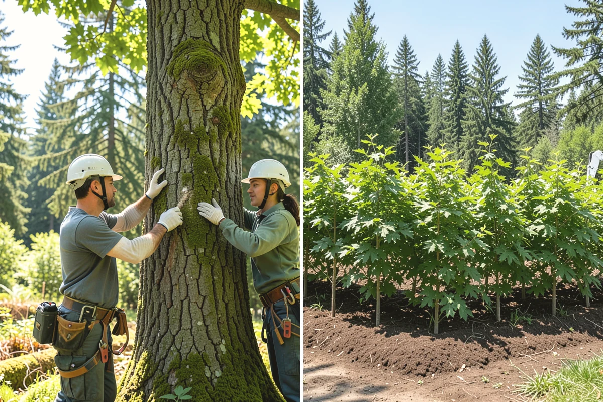 Lot clearing in North Bend, King County, WA - Assess the site and mark features to protect
