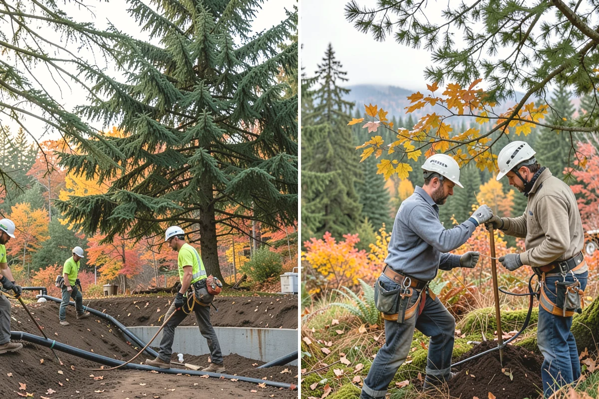 Lot clearing in Oak Harbor, Island County, WA - Assess the site and mark features to protect