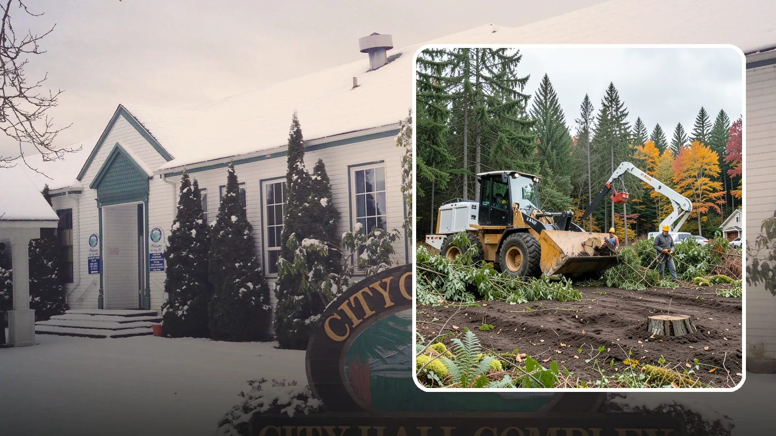 Lot clearing in Pacific, King County, WA - The clearing of vegetation from a parcel of land.