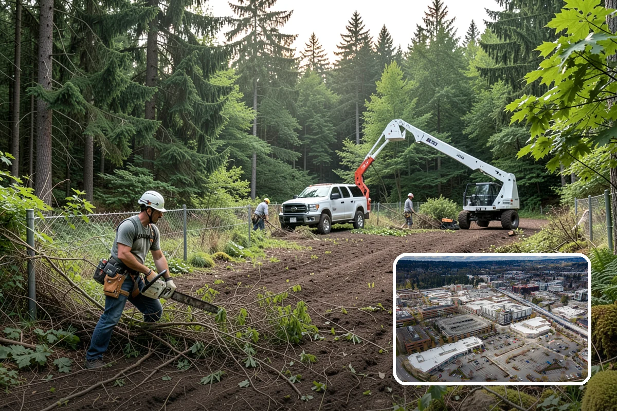 Lot clearing in Redmond, King County, WA - Improves access and usability of a site